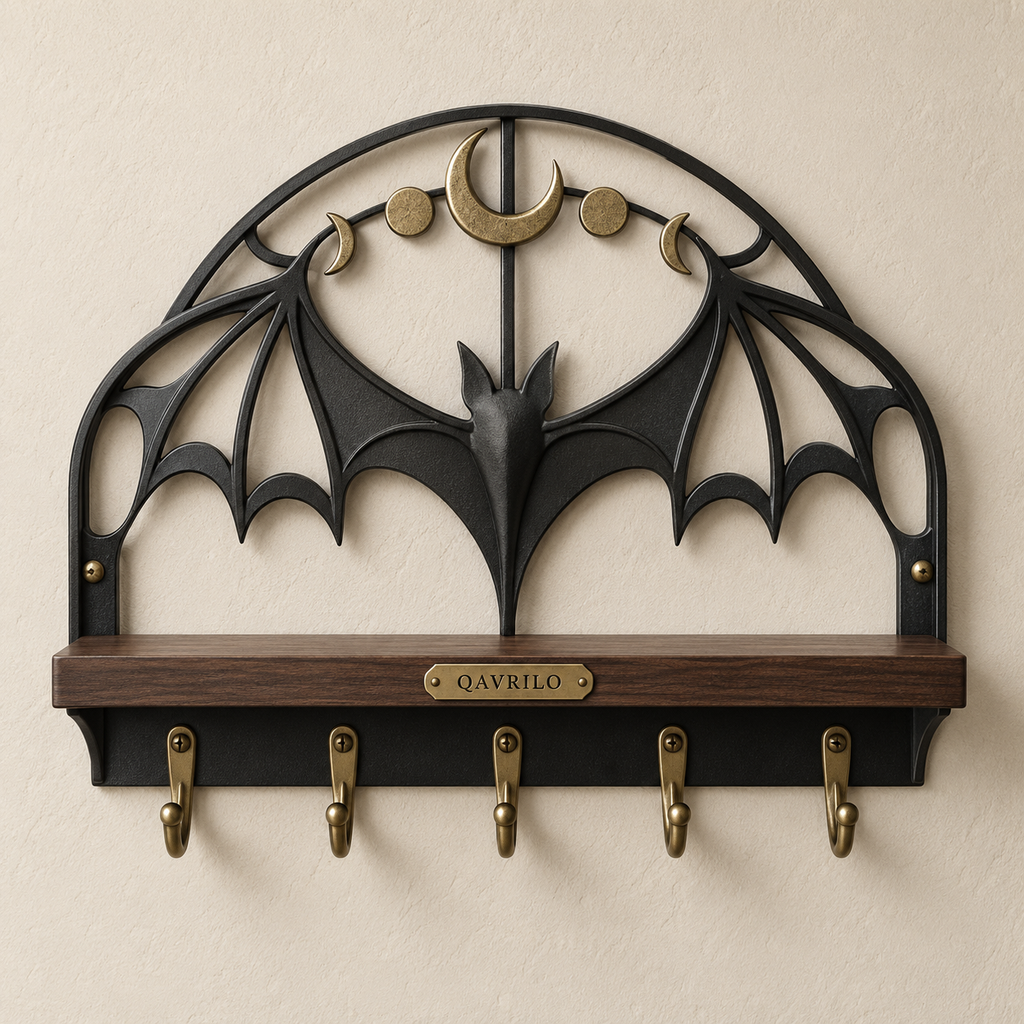 QAVLIRO™ Emberveil Bat Wall Key Holder