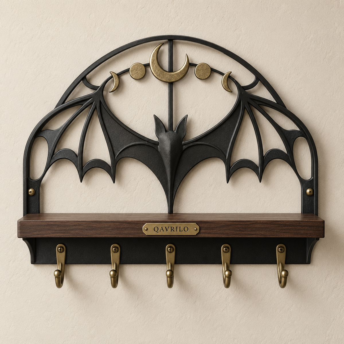QAVLIRO™ Emberveil Bat Wall Key Holder