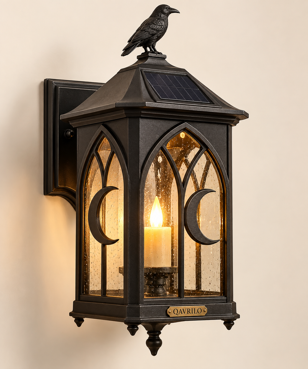 QAVLIRO™ Hollow Moon Solar Porch Lantern
