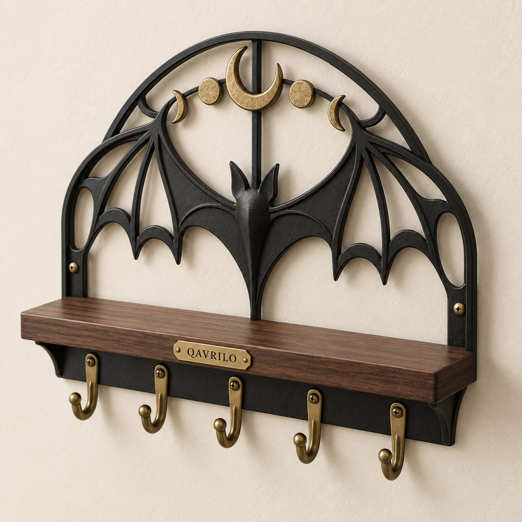 QAVLIRO™ Emberveil Bat Wall Key Holder