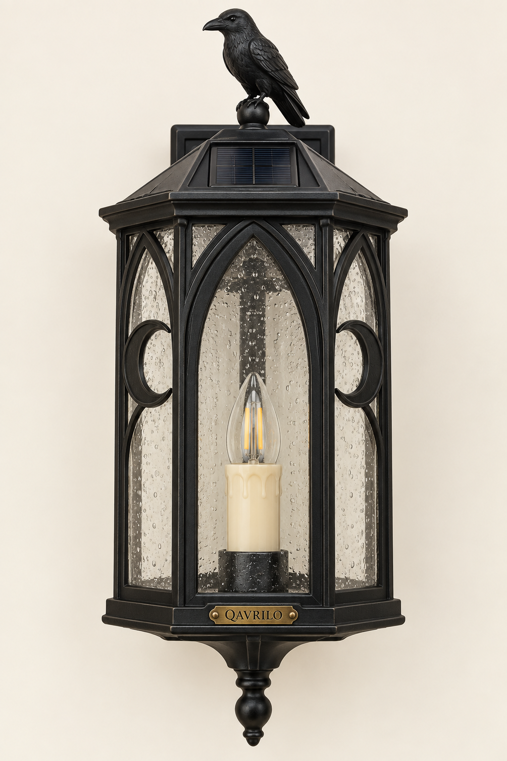 QAVLIRO™ Hollow Moon Solar Porch Lantern