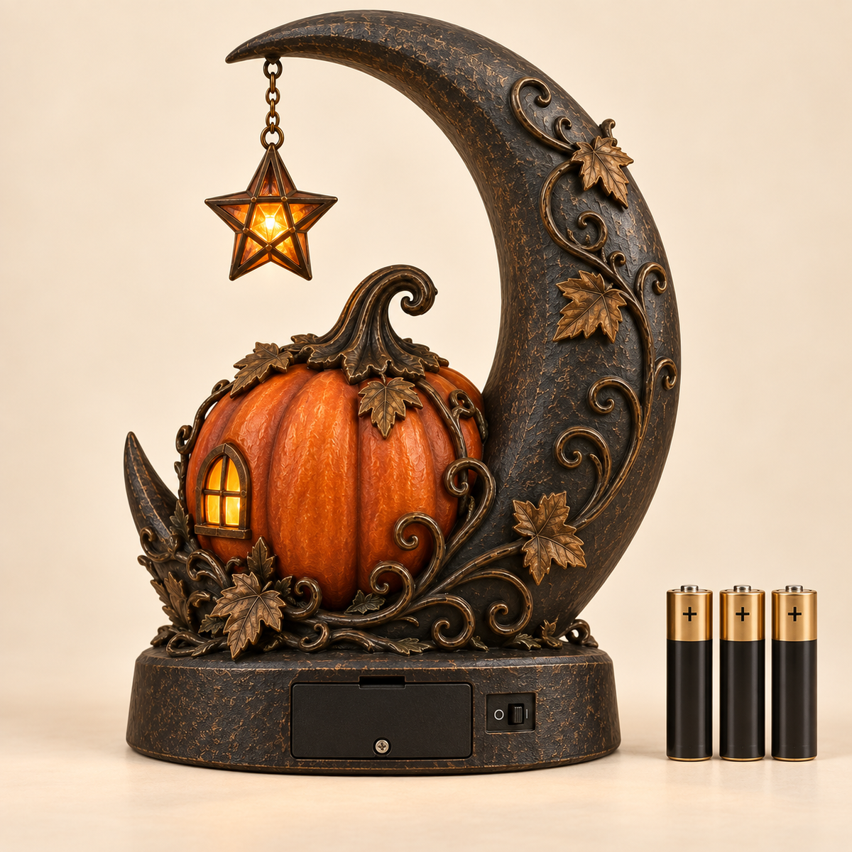QAVLIRO™ Moonlit Pumpkin Story Lantern