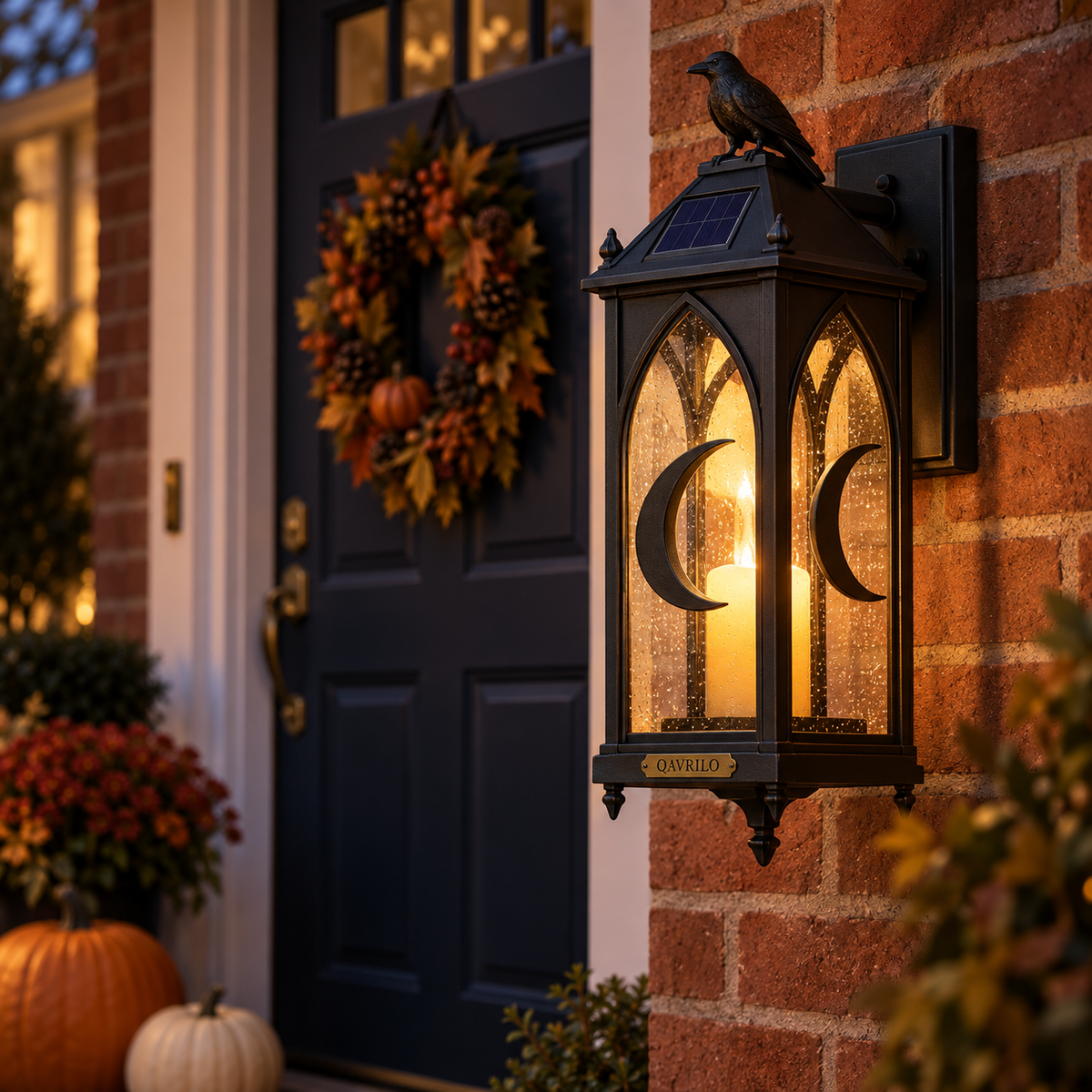 QAVLIRO™ Hollow Moon Solar Porch Lantern