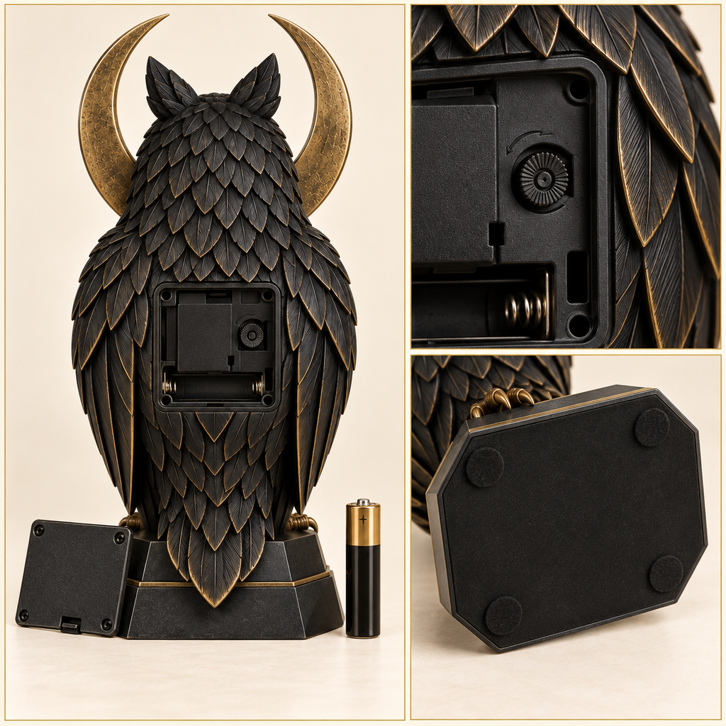 QAVLIRO™ Nocturne Owl Mantel Clock