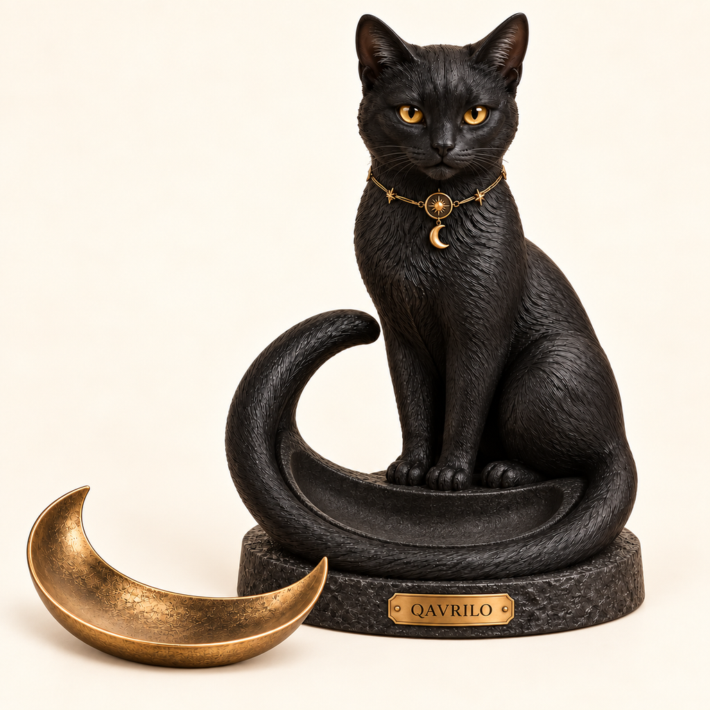 QAVLIRO™ Moonkeeper Black Cat Trinket Tray