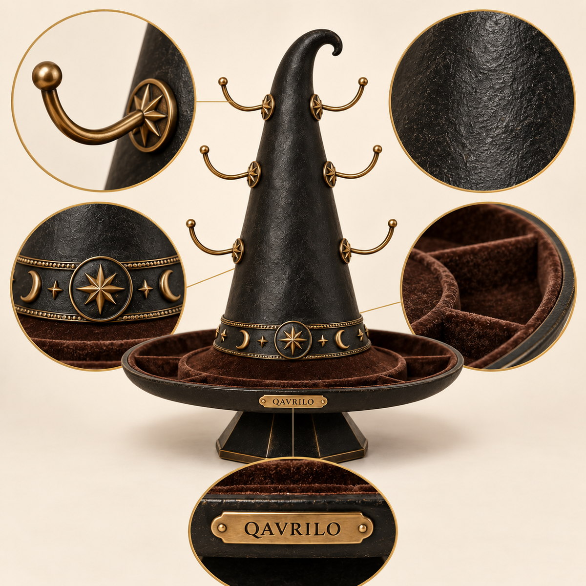 QAVLIRO™ Celestial Witch Hat Jewelry Stand