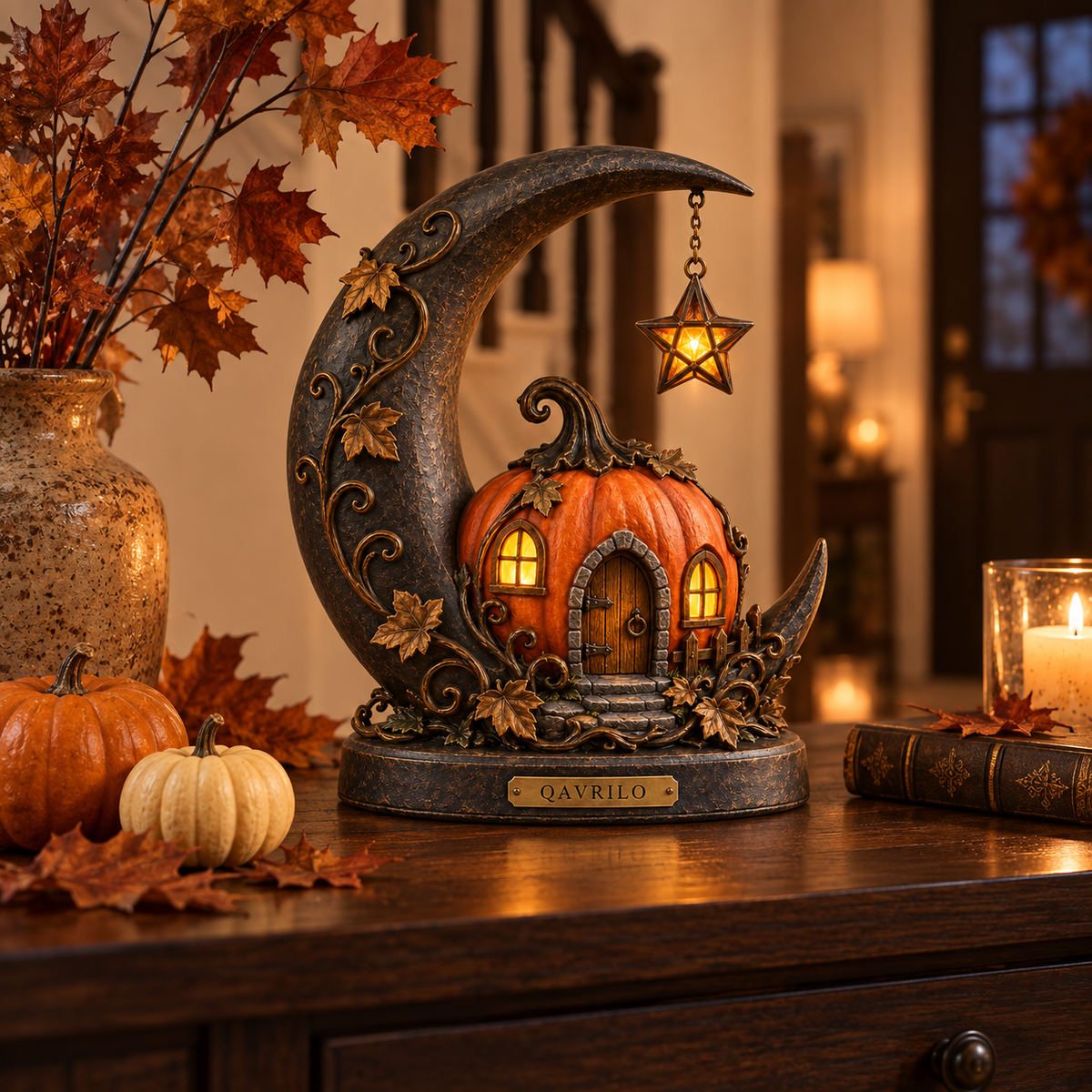 QAVLIRO™ Moonlit Pumpkin Story Lantern
