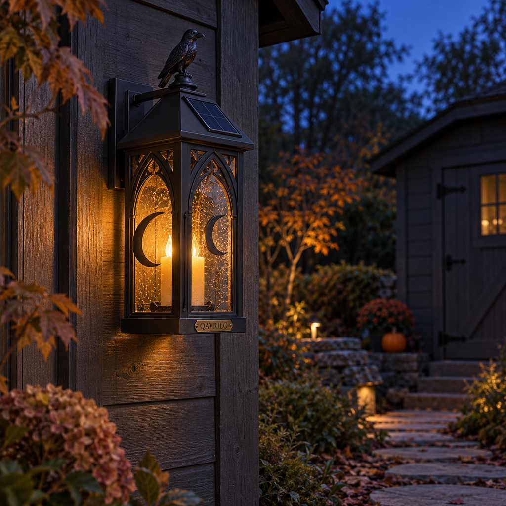 QAVLIRO™ Hollow Moon Solar Porch Lantern