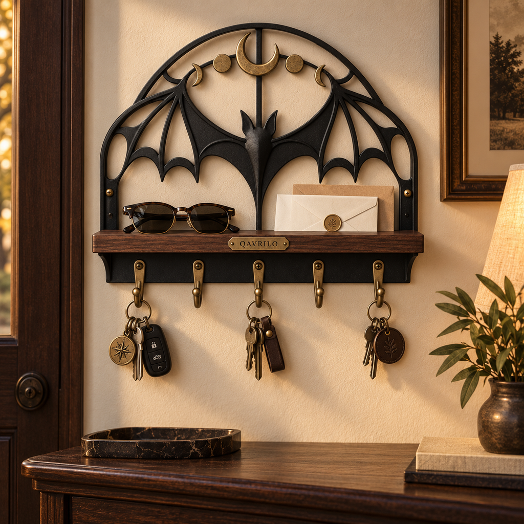 QAVLIRO™ Emberveil Bat Wall Key Holder