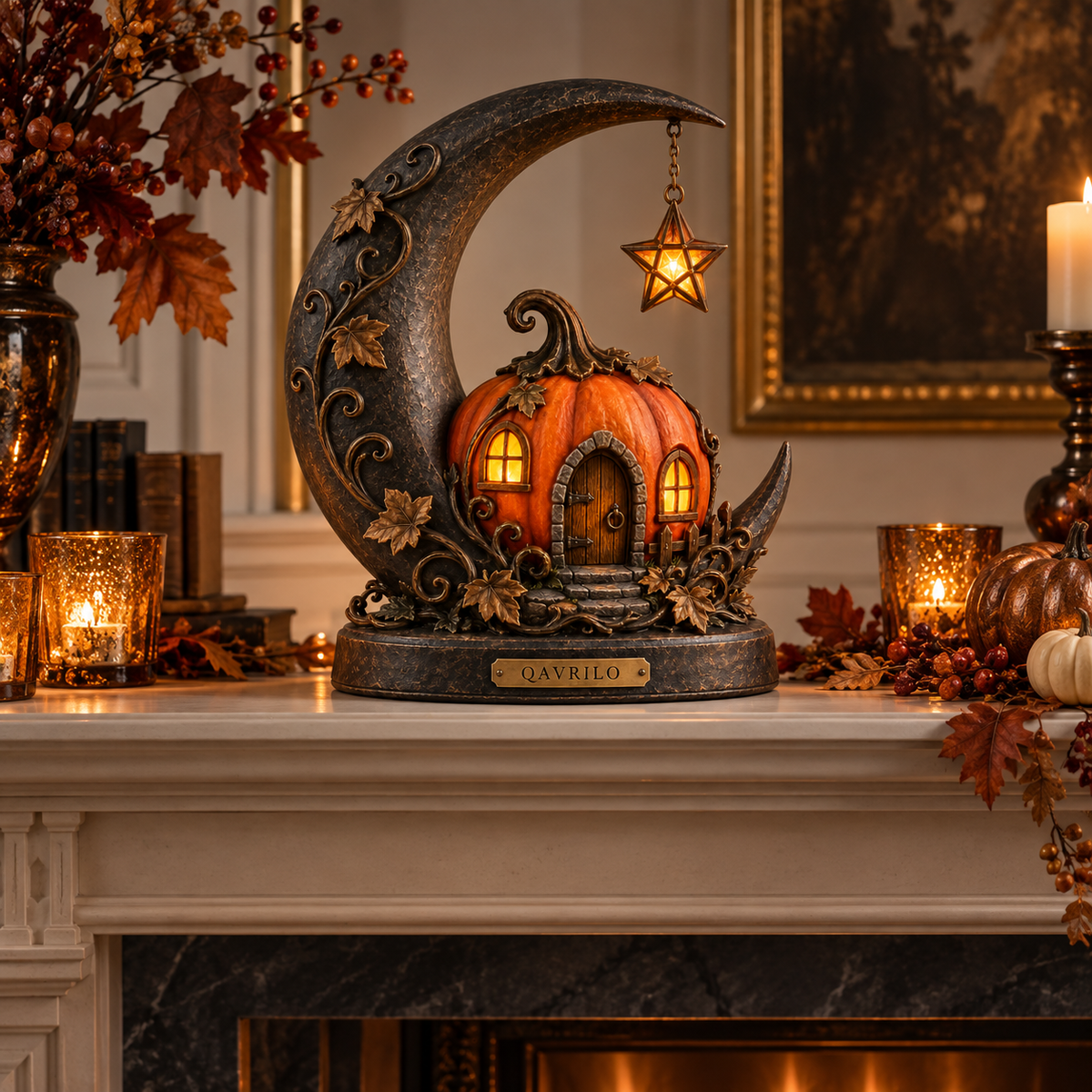 QAVLIRO™ Moonlit Pumpkin Story Lantern