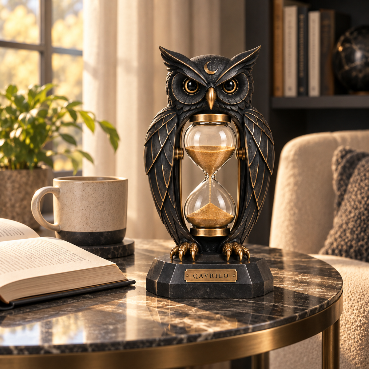 QAVLIRO™ Nightwatch Owl Hourglass