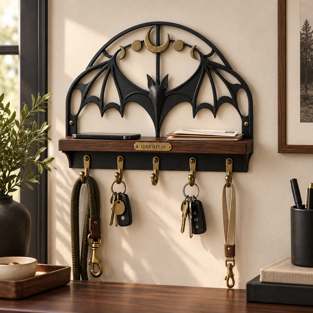 QAVLIRO™ Emberveil Bat Wall Key Holder