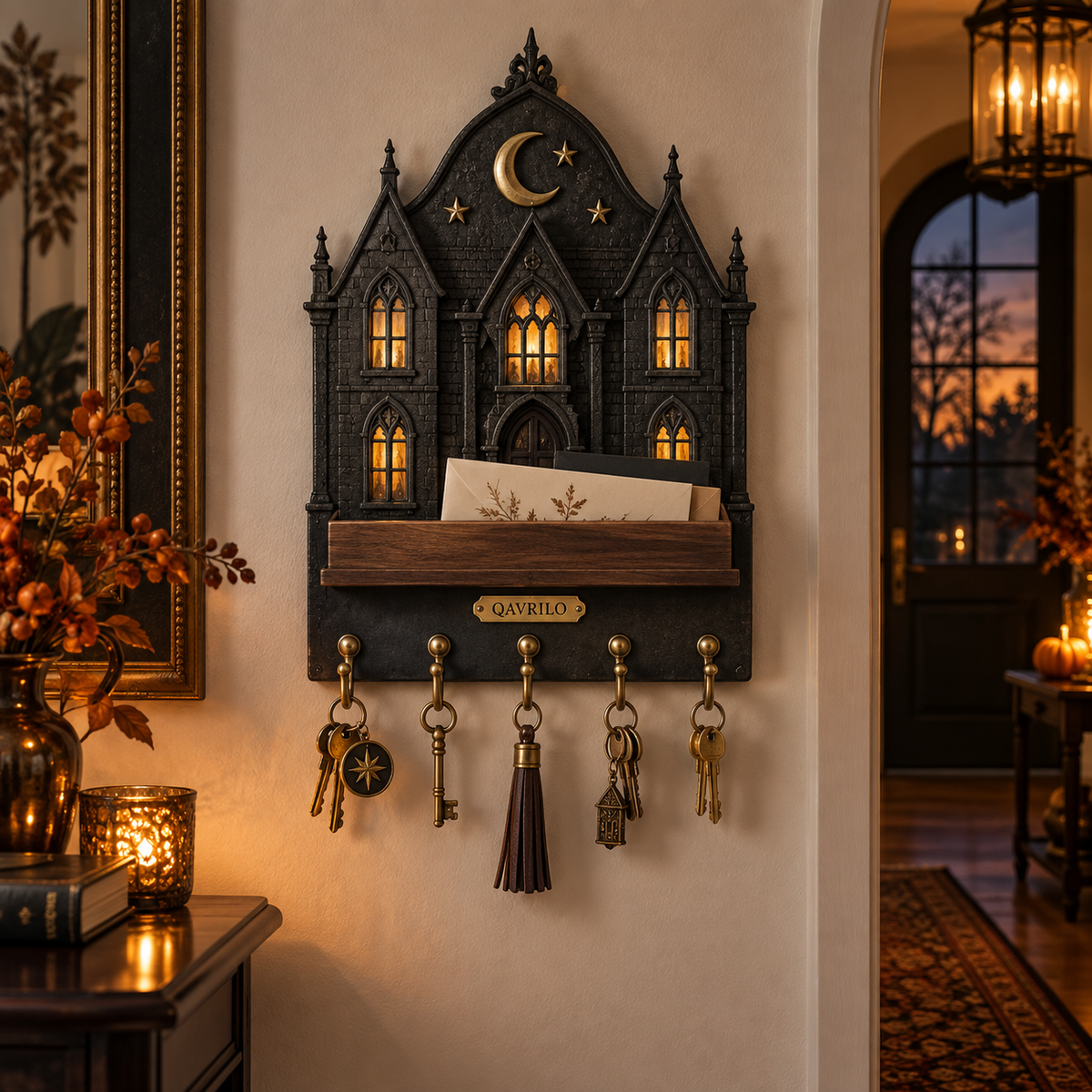 QAVLIRO™ Moonlit Manor Wall Organizer