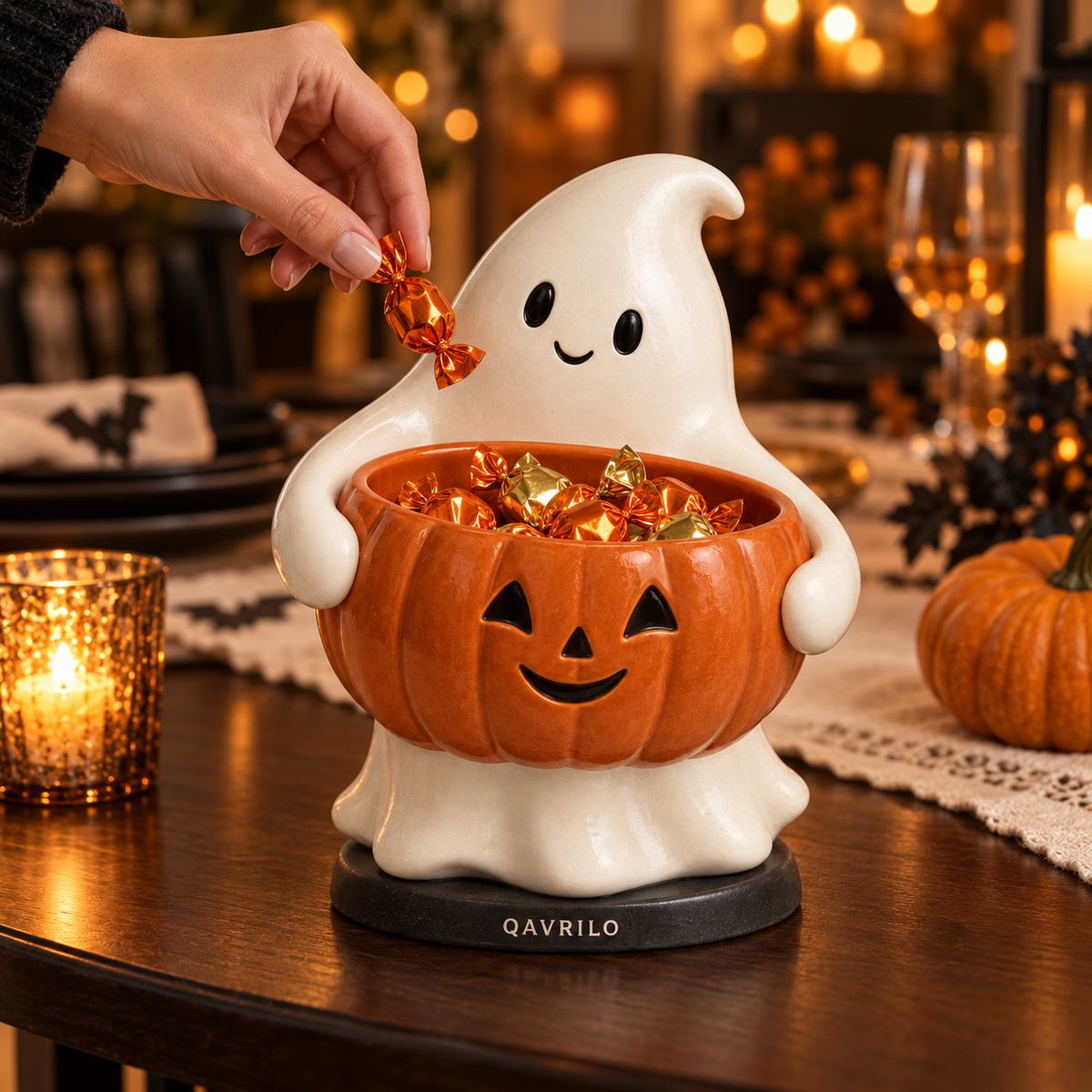 QAVLIRO™ Ghost & Pumpkin Candy Bowl